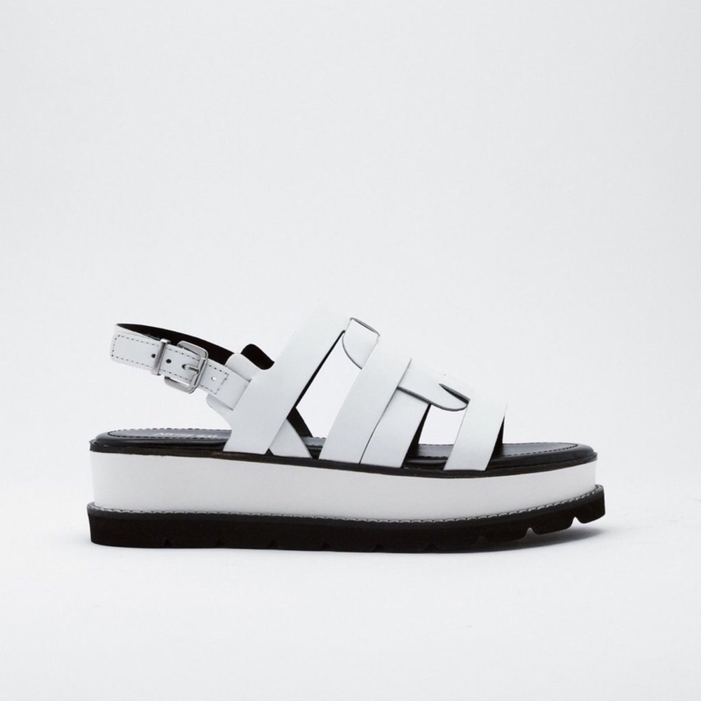 SOLD‼️ Nasty Gal Leather Flatform Fisherman Sandals - Picture 1 of 5